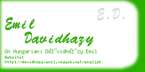 emil davidhazy business card